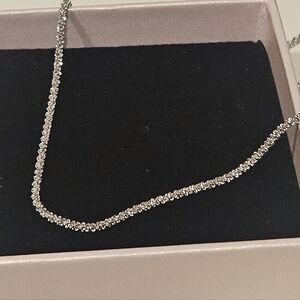 🔥4/$20 Silver Plated Sparkle Rock Margarita Chain Necklace